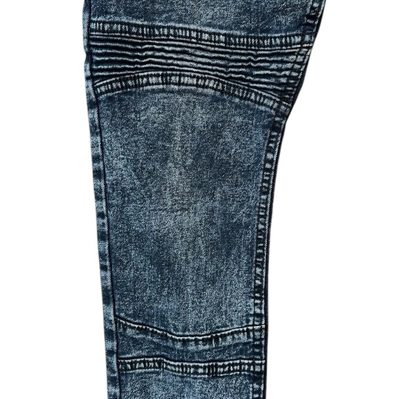 Denim & Rivets Premium Cargo Moto Jeans Black Acid Wash 75% Cotton Stretch 36x30 - Picture 6 of 16